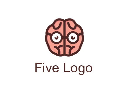 brain forming face with spectacles