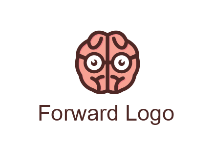brain forming face with spectacles