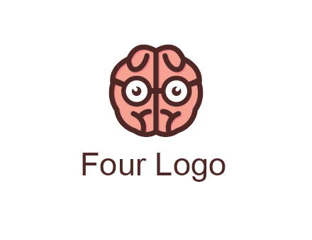 brain forming face with spectacles