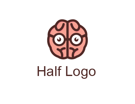 brain forming face with spectacles