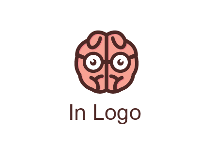 brain forming face with spectacles
