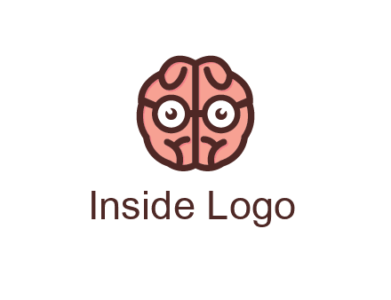 brain forming face with spectacles