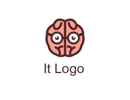brain forming face with spectacles