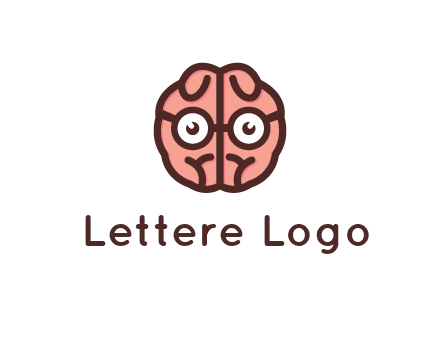 brain forming face with spectacles