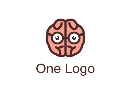 brain forming face with spectacles