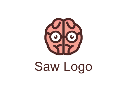 brain forming face with spectacles
