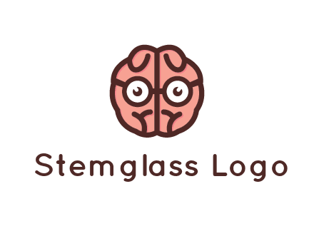 brain forming face with spectacles