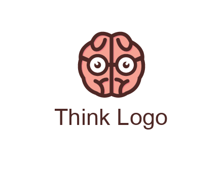 brain forming face with spectacles