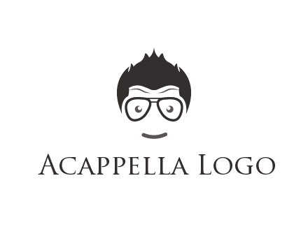 negative spacing man face wearing glasses