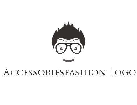 negative spacing man face wearing glasses