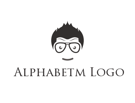 negative spacing man face wearing glasses