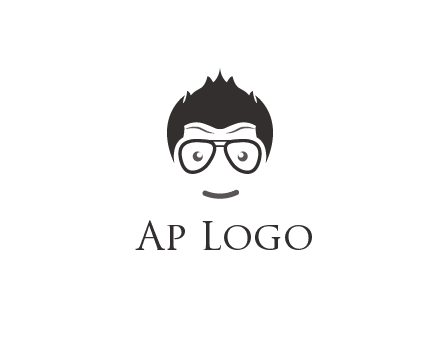 negative spacing man face wearing glasses