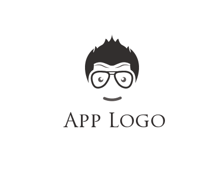 negative spacing man face wearing glasses