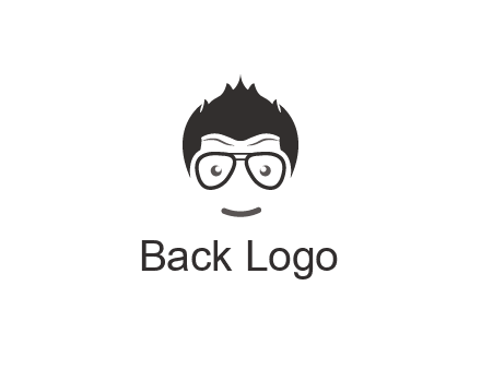 negative spacing man face wearing glasses