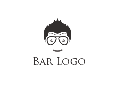 negative spacing man face wearing glasses