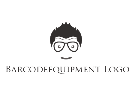 negative spacing man face wearing glasses