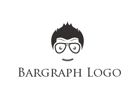 negative spacing man face wearing glasses
