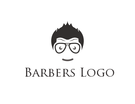 negative spacing man face wearing glasses