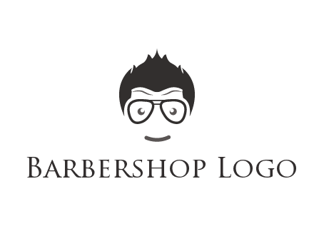 negative spacing man face wearing glasses
