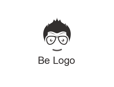 negative spacing man face wearing glasses