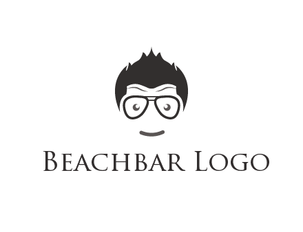 negative spacing man face wearing glasses