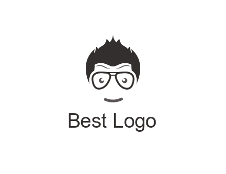 negative spacing man face wearing glasses