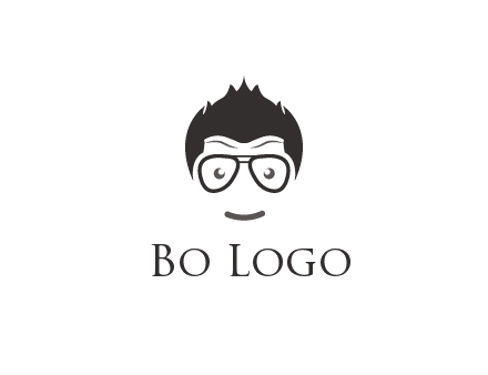 negative spacing man face wearing glasses