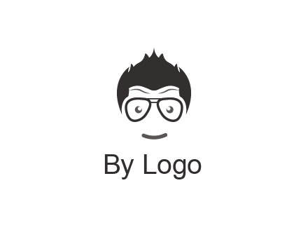 negative spacing man face wearing glasses