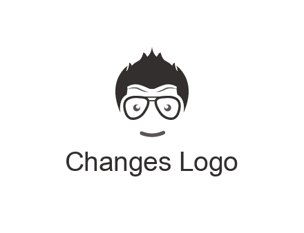 negative spacing man face wearing glasses