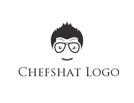 negative spacing man face wearing glasses