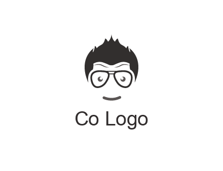 negative spacing man face wearing glasses