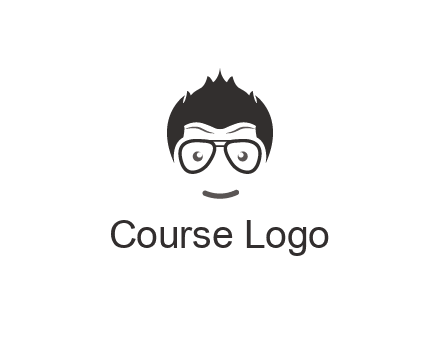 negative spacing man face wearing glasses