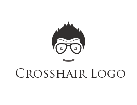 negative spacing man face wearing glasses