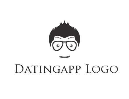 negative spacing man face wearing glasses