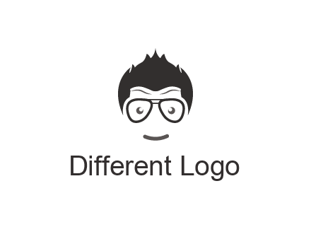 negative spacing man face wearing glasses