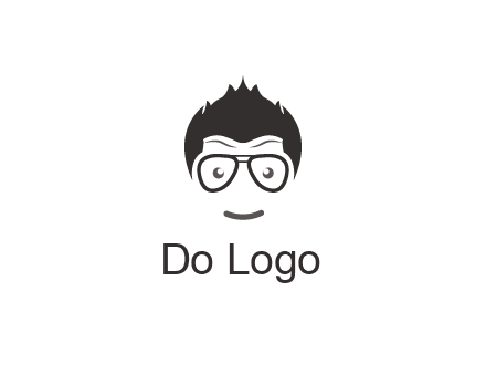 negative spacing man face wearing glasses