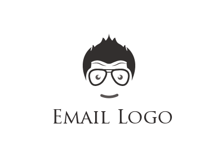 negative spacing man face wearing glasses
