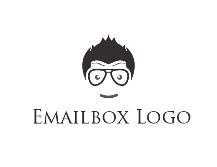 negative spacing man face wearing glasses