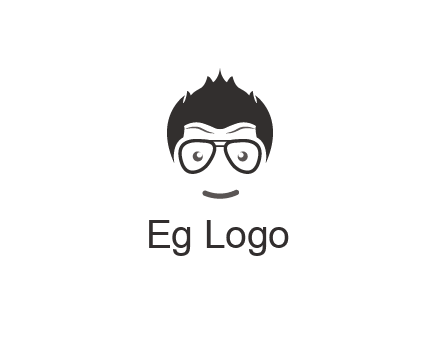 negative spacing man face wearing glasses