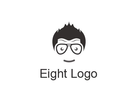 negative spacing man face wearing glasses
