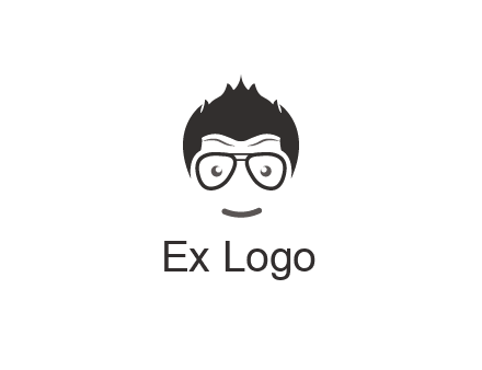 negative spacing man face wearing glasses