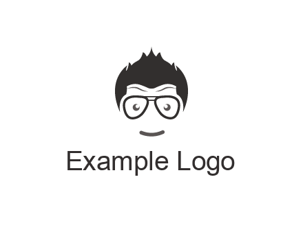 negative spacing man face wearing glasses
