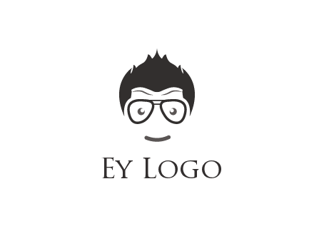 negative spacing man face wearing glasses