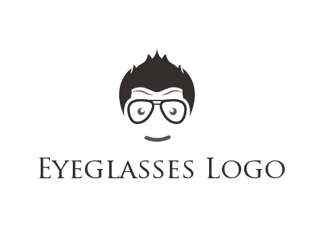 negative spacing man face wearing glasses