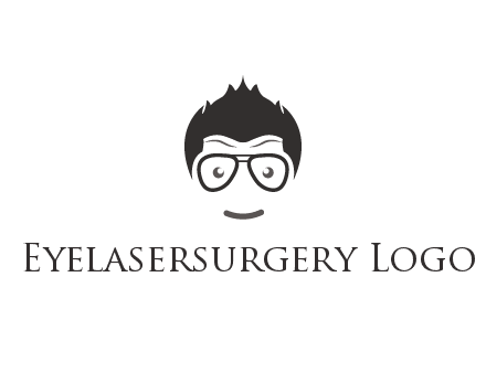 negative spacing man face wearing glasses