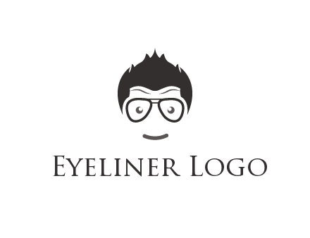 negative spacing man face wearing glasses