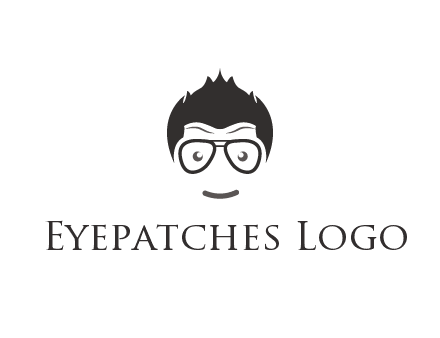 negative spacing man face wearing glasses