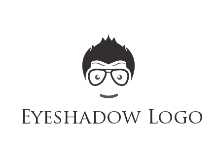 negative spacing man face wearing glasses