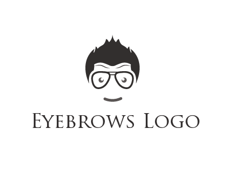 negative spacing man face wearing glasses