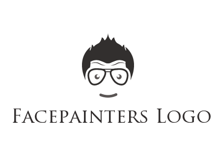 negative spacing man face wearing glasses